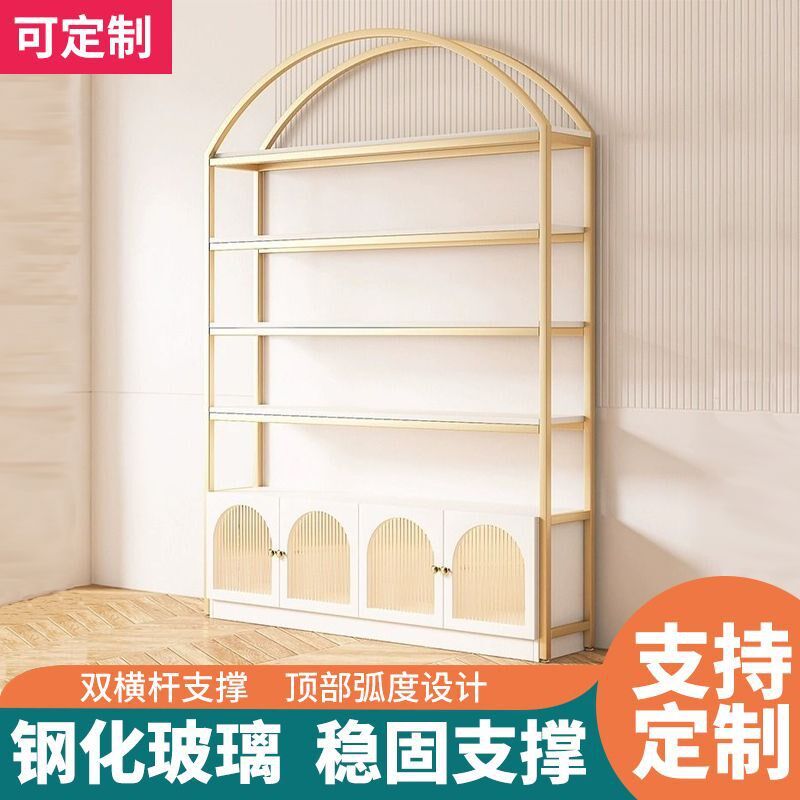 现货速发化妆品展示柜院美甲陈列货架多层置物架玻璃柜子样品展示