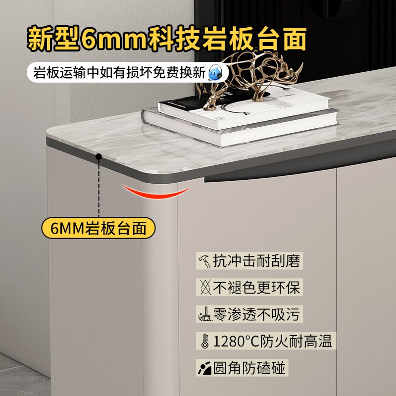 速发亮光岩板双面鞋柜家用门口隔断柜客物室内玄关柜大容量烤厅储