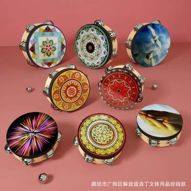 现货广西三月三壮j族铜鼓手工艺品3月3儿童手摇鼓铃鼓铜鼓民族创