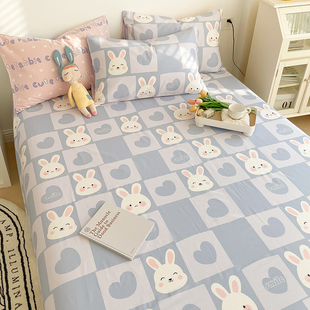 速发风纯棉0件1单0全枕儿童被单棉套三件套宿舍单双人炕单
