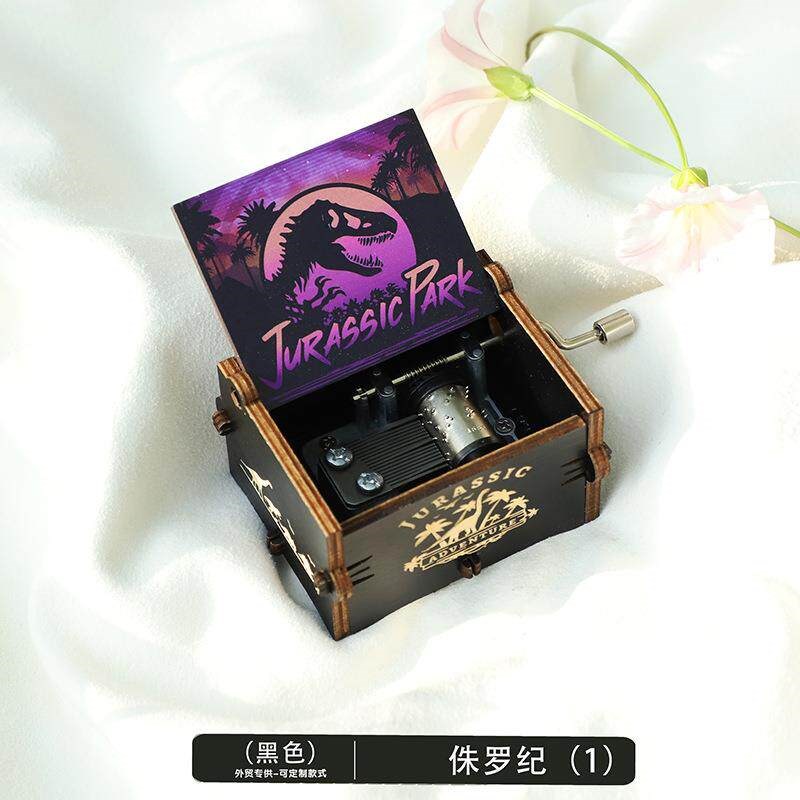 速发木质手摇音乐盒八音盒摆件古典雕刻圣诞节工艺品礼物礼工厂直