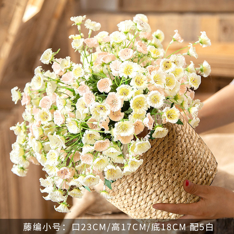 速发田园绣球花鹃牵牛杜假花客厅墙面护栏装饰塑料绢花草编套装