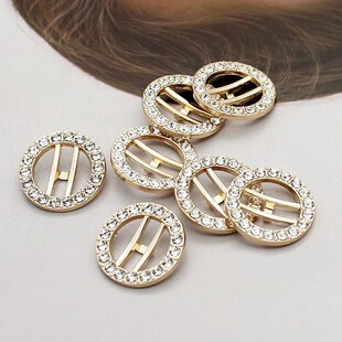 速发15mm圆圈镂空带钻纽扣针织裙衫钻衣开装饰镶连金属扣子