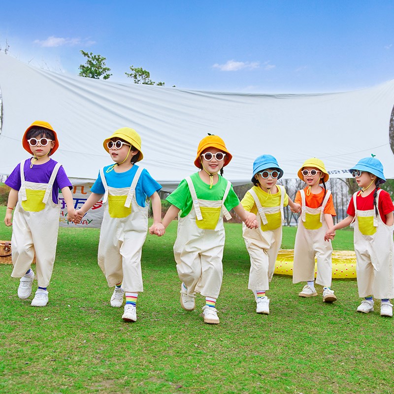 速发幼儿园毕业照服装儿童啦啦队演出服运动会舞蹈表演开幕式园服
