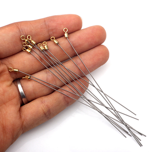 速发旋转亮片路改蚓蝇钩瓜子大飞旋配件钢丝长针转环蚯飞针亚装0.