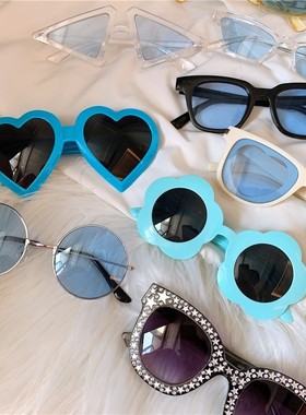 速发镜霾蓝 情侣复古小沁墨雾阿框圆形韩版潮男百搭闺蜜太
