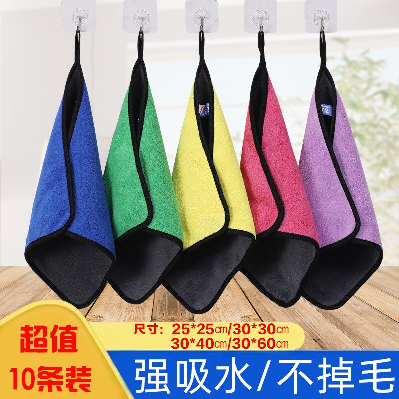 速发厨房抹布擦灶台家用膜布摸沾不油吸扶的麻布去油洗碗袜布妈油