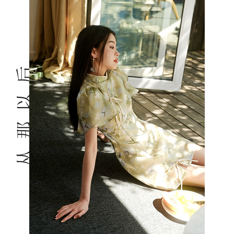 速发小那以后改良旗袍连衣裙新中式风古从个子裙子短款国复裙夏