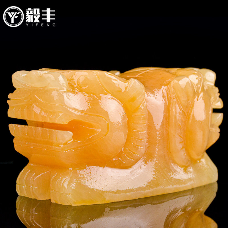 速发玉石米黄玉枕墓葬祭祀祖随葬陪盒下葬殡地用品葬摆件