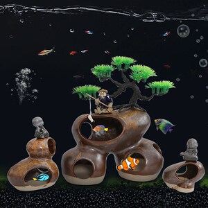 速发家缸造景摆件陶瓷工艺品新中式创意景观客厅鱼居创和小