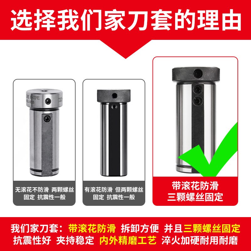 速发刀杆辅助圆刀套数控内孔刀套U钻变径套车床导套D16 0 5D2D40