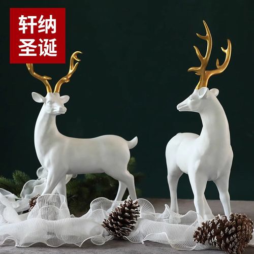 速发2摆25新款圣诞装饰品圣诞鹿圣诞老人雪人桌面0件配件木制美陈