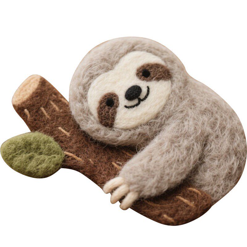 速发毡 戳戳乐树懒抱树杯垫手工材料包可爱礼物现场活动送工具