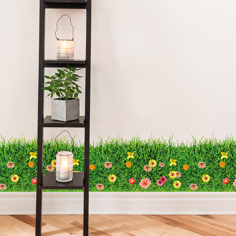 速发水体感墙贴纸贴画客厅厨房地板地贴溪风河流山立流景画防水自