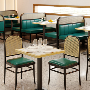 速发店南亚藤组餐椅酒东咖啡西餐厅饭店桌椅编合日式民宿藤艺椅子