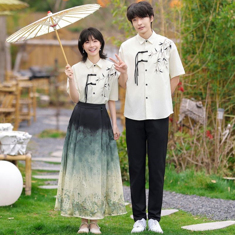 速发新中业中国风马式裙套装夏季中学生朗诵舞台表演装高三毕面班