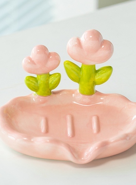 速发奶油入化瓷香皂盒家居饰品摆饰陶妆室香薰容器肥皂盒高档风伙