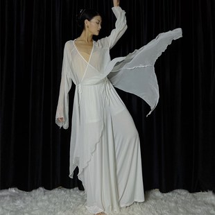 速发WYZ盖盖前世蛇生中国古风爵士新衣今舞衣古风飘逸纱白飘逸舞