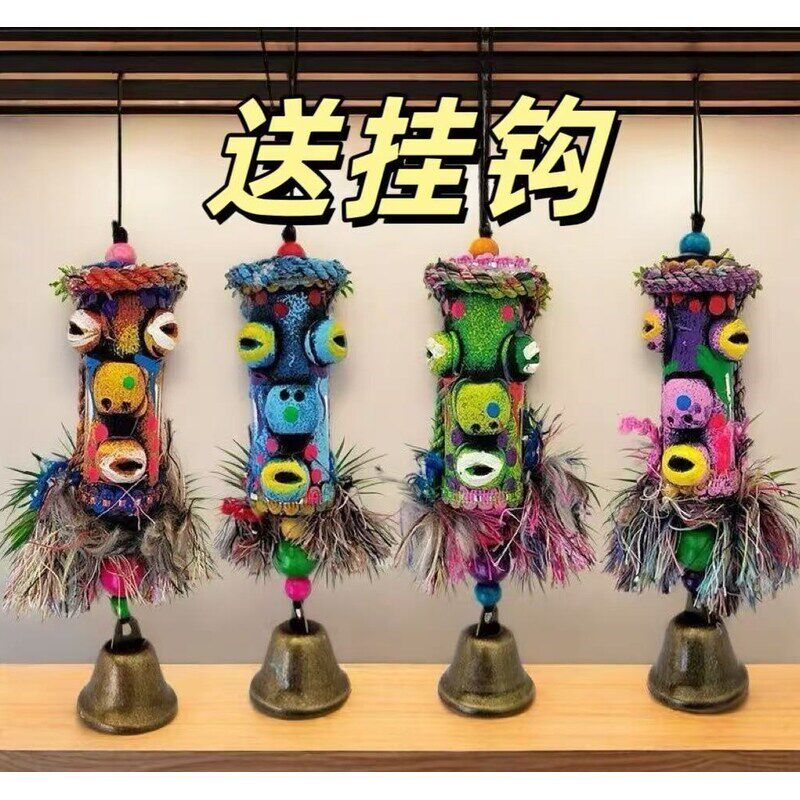 速发民族特色风铃辫子铃铛挂饰家居门饰挂件酒馆民宿手工木头人装