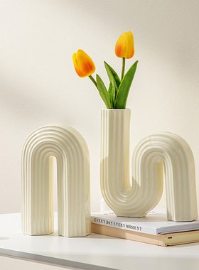 速发小众艺术品花瓶值件客柱插花轻奢高颜摆家居装饰品厅摆设
