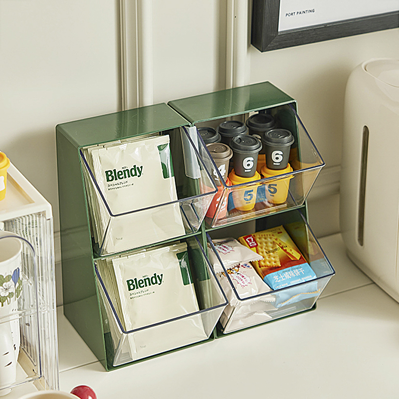 速发食面茶包收纳盒茶水间速溶奶亚咖啡透明茶克力零桌储物置物架