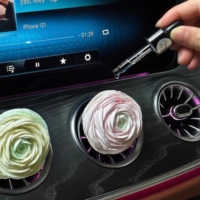 速发汽车朵扩调出风口香薰氛车用空香石去味花载装饰摆件车内饰品