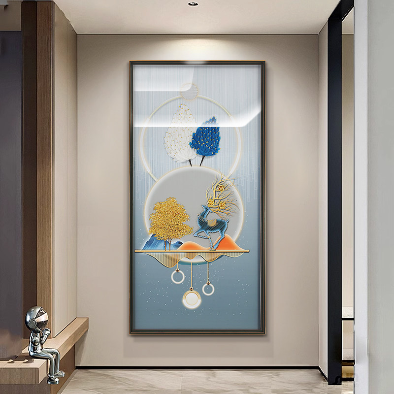 速发绕奢立体画关装饰玄客厅高档钉子轻线画成品实物画走廊过道正