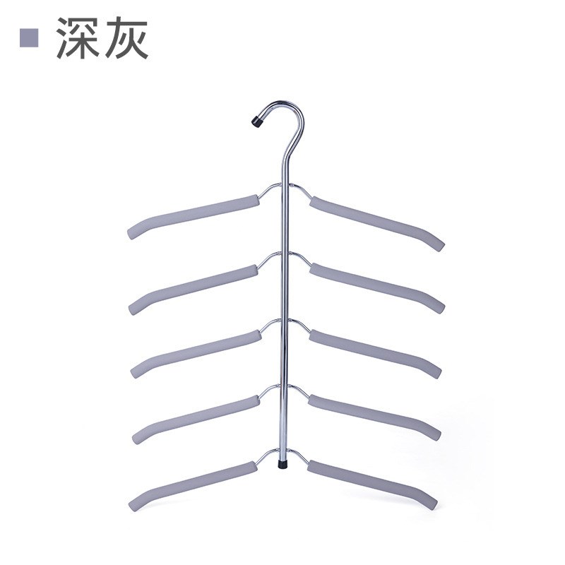 速发多功能魔术收纳衣架省空间海绵无痕防滑衣挂多层晾衣架不锈钢