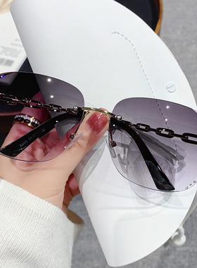速发脸镜202韩版潮小墨款街拍眼睛时尚无框切边防线外紫太镜