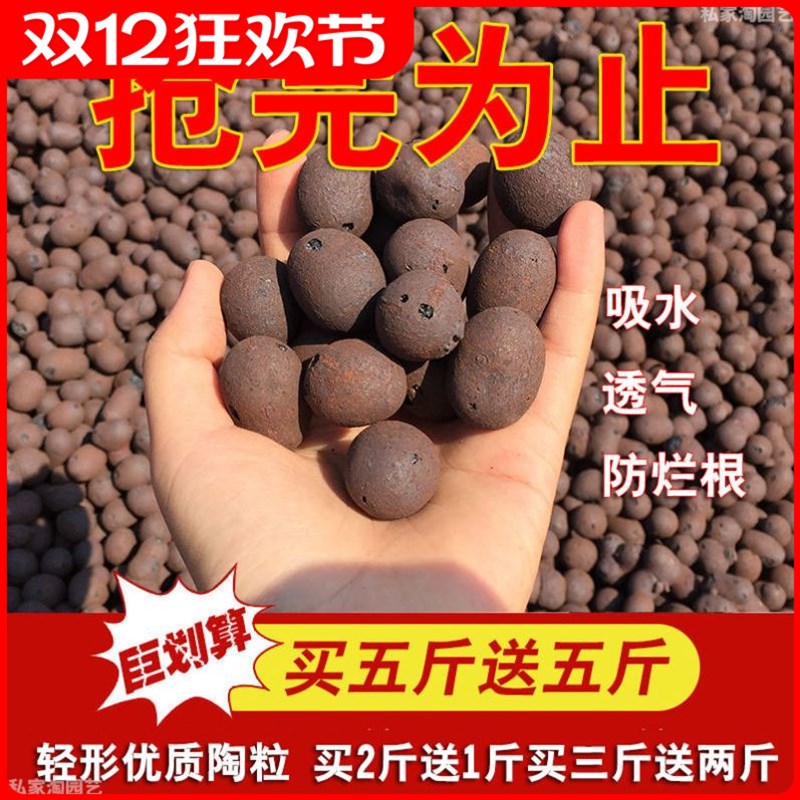 速发水粒肉花盆垫底园艺通用型空心陶粒陶培垫盆底养花多球发财树