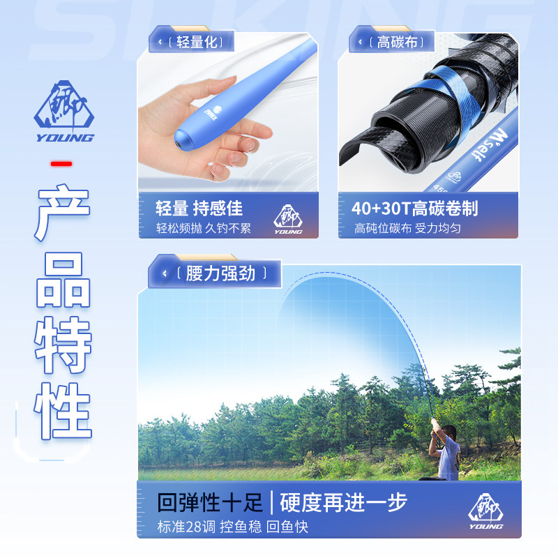 鲫超轻超细超硬杆28手竿溪流竿鱼杆手竿钓