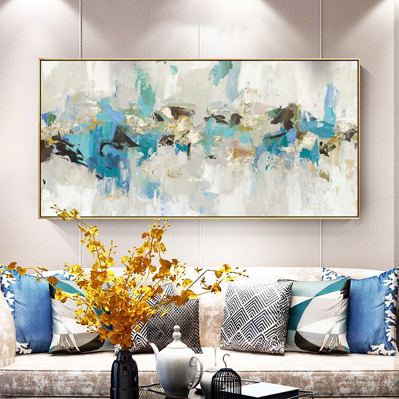 速发景厅装饰画简约沙发背艺墙抽象色彩挂画办公室非手绘客术壁画