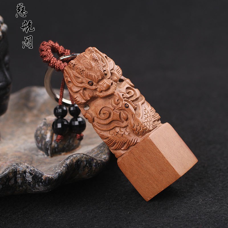 速发桃章印章龙印印木木雕凤章扣木雕盘龙挂件