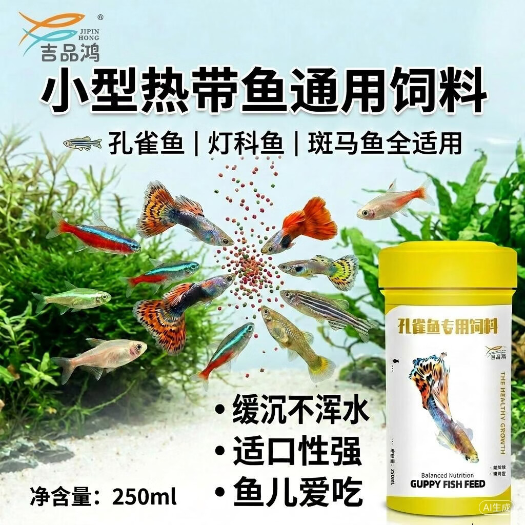 凤尾斗鱼鱼食红绿灯小型热带观赏