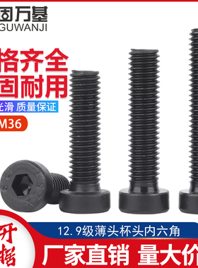 12.9级内六角螺丝高强度矮头螺栓薄杯头螺丝钉M4M6LM8M10M12M16M2