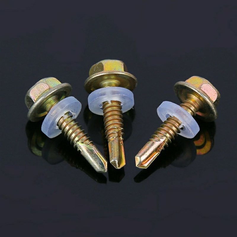 钻尾外六角钻尾丝燕尾自钻螺丝自攻自转彩锌瓦钉罗丝带Z垫螺钉尾
