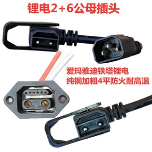铁塔爱玛雅迪f星恒锂电池电动车充电器转接头电源线插头输出转换