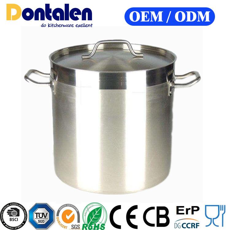 04款加厚商用不锈钢复合底高身锅加厚汤锅汤煲多用桶耐用