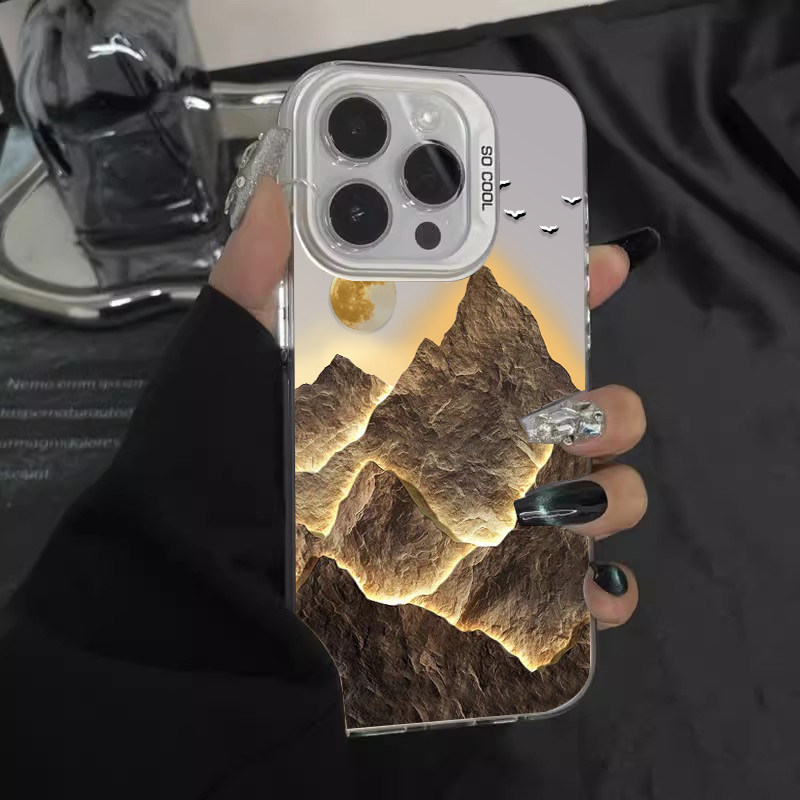 金色山脉适用于苹果手机壳iPhone16promax画质逼真17Air保护镜头17pro创新高级感1514文艺13个性12艺术高质感
