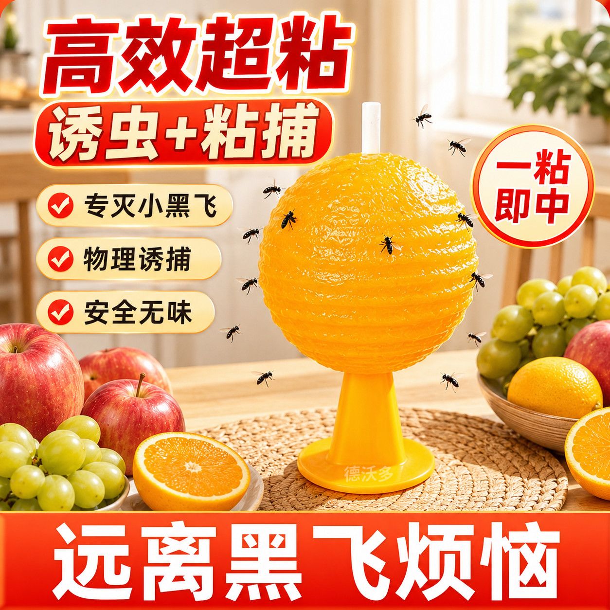 室内强力果蝇小飞虫诱捕粘蝇球