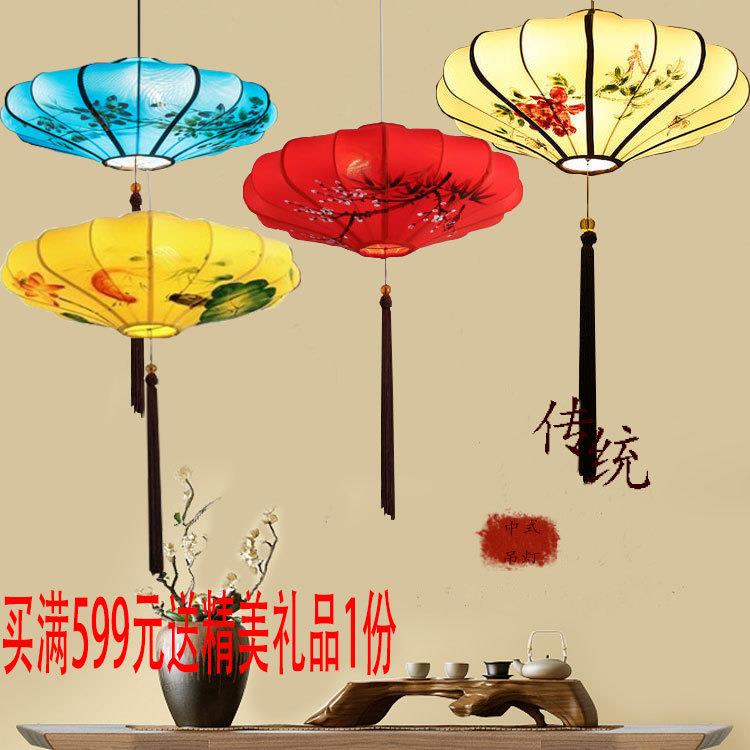 新中式吊灯仿古布艺客厅餐厅会所过道灯火锅店饭馆茶楼灯具灯笼