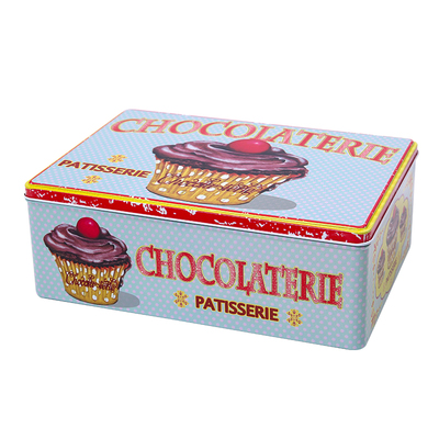 长方形收纳盒铁皮饼干q盒糖果零食储物盒办公室桌面大号马口铁盒