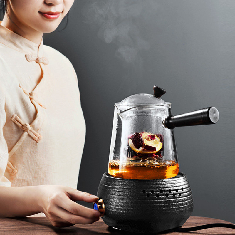 蒸茶器蒸汽煮茶壶煮茶器安化黑茶专用玻璃壶白茶全V自动电陶炉家
