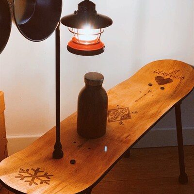 燕十山户外露营手工滑板桌折叠桌solo小桌子小户型个性Z边几送灯