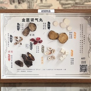中药房医院诊所中药创意装饰画方剂标本木框展示倪W师中草药挂画