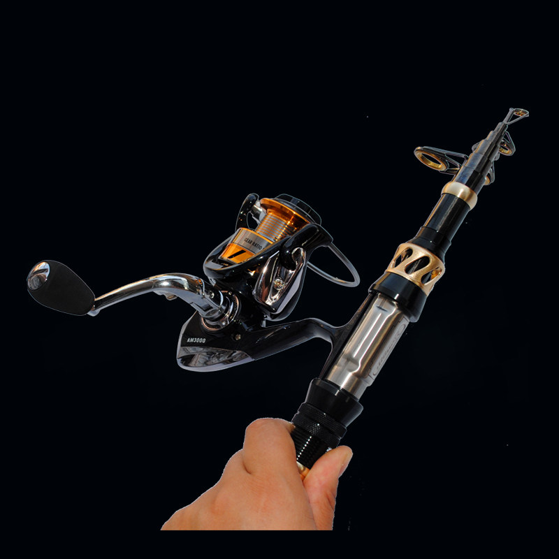 新款金属轮座短节海杆抛竿远投竿迷你袖L珍小海杆钢笔实心竿稍