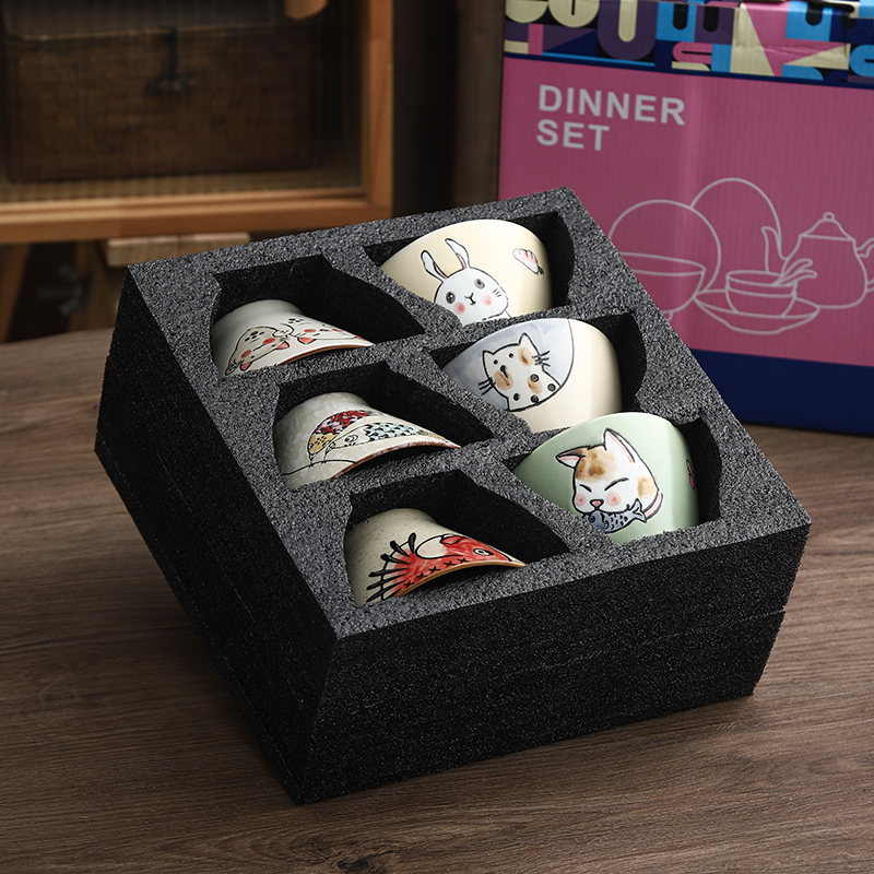 5英寸米饭碗餐具套组吃饭t碗小碗釉下彩陶瓷碗2023新款特别好看的