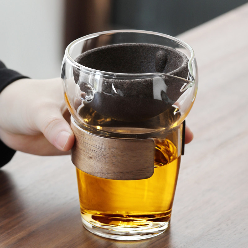 玻璃公道杯加厚耐热大号分茶器功夫茶具K配件透明倒茶杯家用茶海