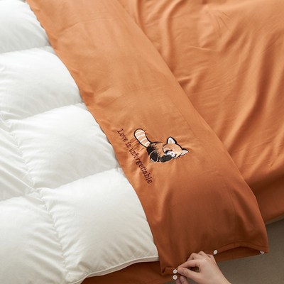 A类亲肤全棉刺绣便携o旅行住店床单 带收纳大床房酒店隔脏睡袋纯