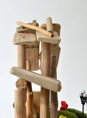 手工实木小屋小房子造景摆件客厅工艺品摆设家居S酒柜装饰创意礼